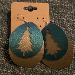 Christmas Faux Leather Earrings